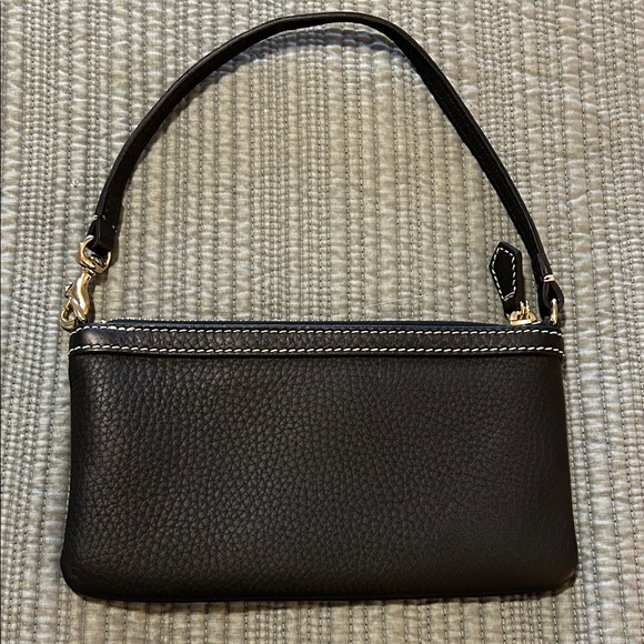 Dooney & Bourke Black Pebble Leather Wristlet - Picture 3 of 14